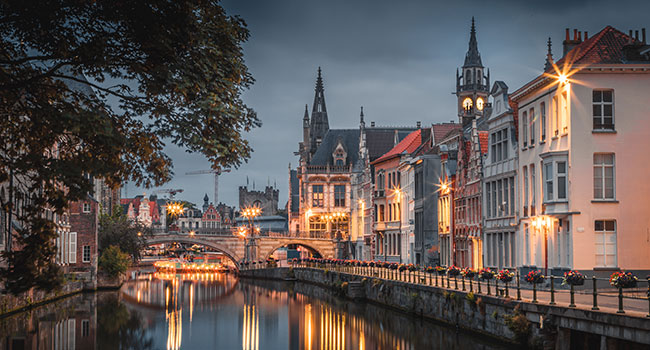 Ghent, Belgium, a museum of early Flemish architecture