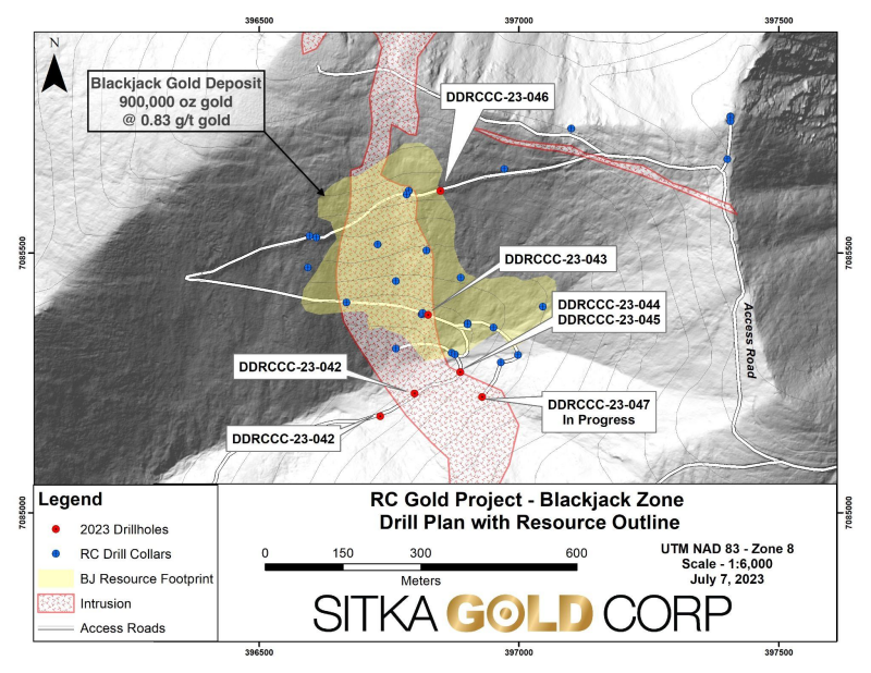 Sitka Continues to Intercept  Visible Gold and Expand Mineralization with Further Step Out Drilling at its Blackjack Gold Deposit in Yukon